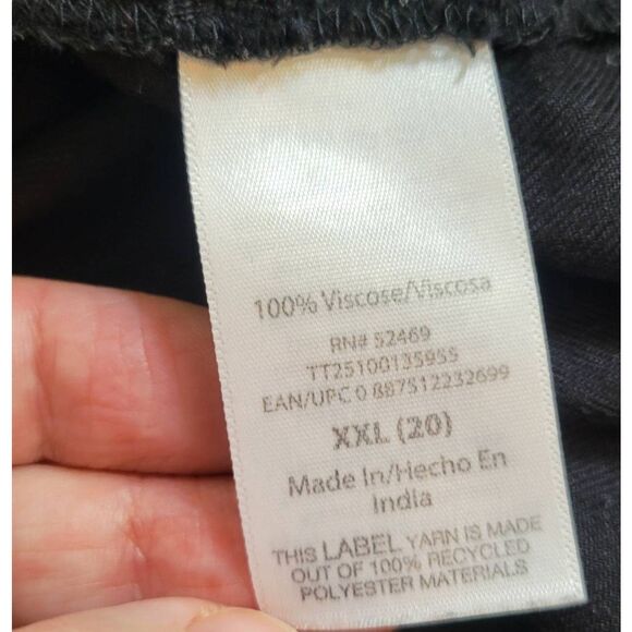 Time and Tru Sz XXL (20) Viscose Light Sleeveless Black Utility Dress w/ Pockets - Picture 8 of 8